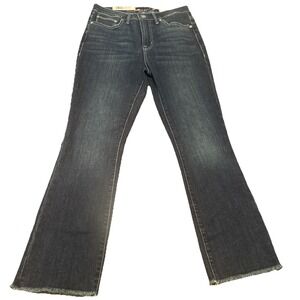 NWT Seven7 Fashion Jean Raw Hem High Rise Slim Fit Size 4‎ Mahone Blue Denim